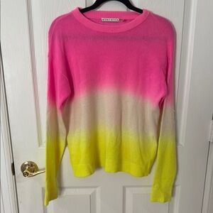 Women's Alice + Olivia Gleeson Dip Dye Cashmere Sweater, Size small - Pink